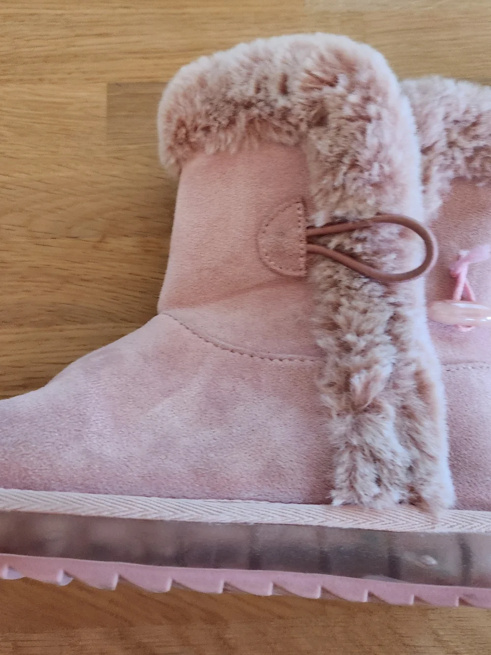 Girls Sugar Plush Pink Faux-Suede Shearling Winter Boots Sz 13 GUC